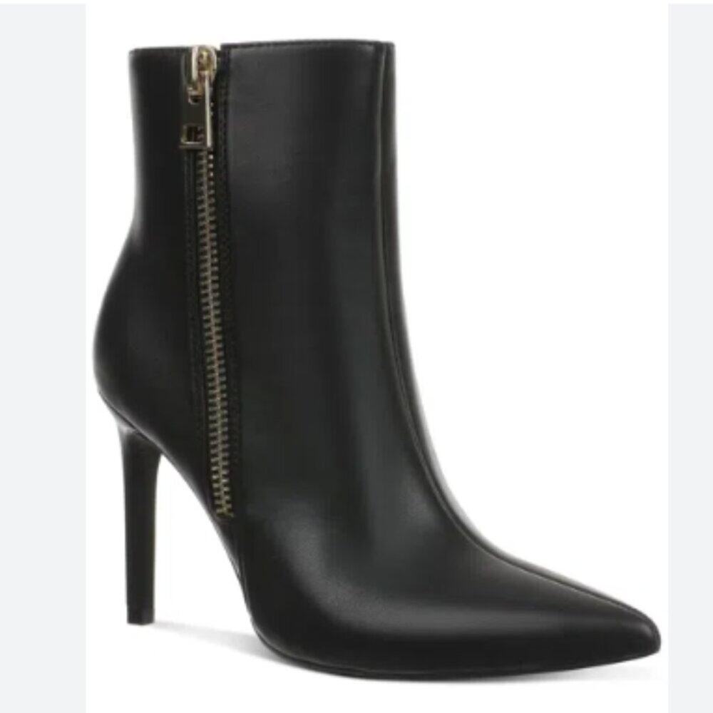 INC International Concepts Sarishaa heeled zipper ankle booties black - 9.5